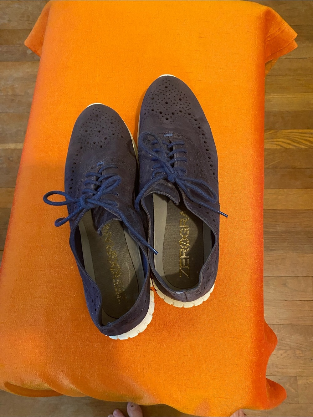 Cole Haan Navy Suede Wingtip Oxfords